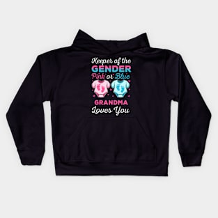 Keeper Of The Gender Grandma Loves You Baby Shower Family Kids Hoodie